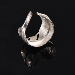 Marvelcolour Special Design <strong>Silver</strong> Jewelry S950 Sterling Eagle <strong>Feather</strong> Handicraft Free Size <strong>Ring</strong> for Men Women Fashion Wearing - Product Image 5