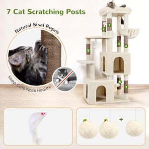 Solid Wood <strong>cat</strong> Tower Modern Luxury <strong>cat</strong> <strong>Climbing</strong> <strong>Frame</strong> with Catch Post Perch <strong>cat</strong> Apartment Large Size Spacious Design - Product Image 5