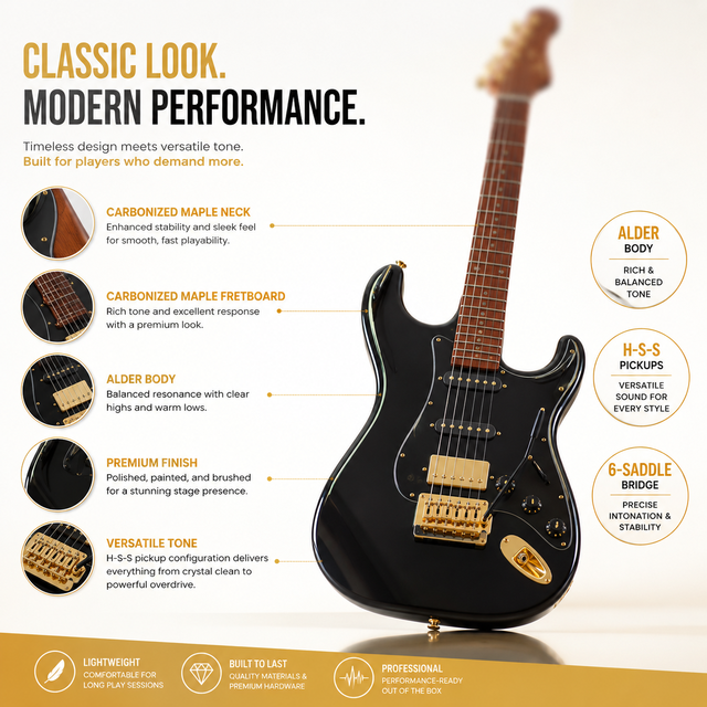 OEM High Quality Maple Neck Guitar Professional ST Electric Guitars Factory Direct Sale