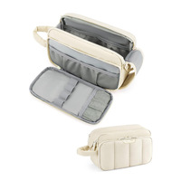 Sac de maquillage portable imperméable, léger, doux et moelleux, de qualité supérieure, extra résistant, pour les voyages et les articles de toilette pour femmes