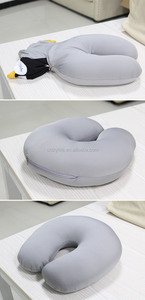 Gối ôm thú bông hình thỏ hồng dễ thương, logo thương hiệu, gối chữ U tích hợp hạt microbeads, 2 trong 1, gối tựa cổ du lịch hình thú - Product Image 6