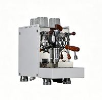 Cafetera Profesional WARM de Acero Inoxidable con Calderas Dobles, Cabezal de Preparación E61, Máquina de Café Espresso Comercial con Espumador de Leche