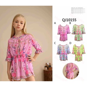 Costume da bagno intero con stampa floreale, controllo pancia, costume da bagno conservativo, monokini, taglia 4-12, rosa, blu - Product Image 1