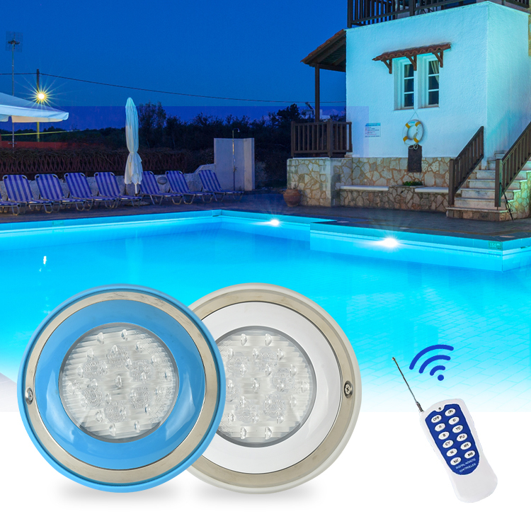 Most Popular 9W 12W 18W IP68 Waterproof Outdoor Indoor Led Underwater Swimming Pool Light With Remote Control