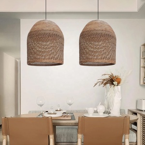 Abat-jour en rotin de bambou naturel, lustre d'intérieur, couvre-lampes suspendus, cadres d'éclairage <span class=keywords><strong>pour</strong></span> salon - Product Image 3