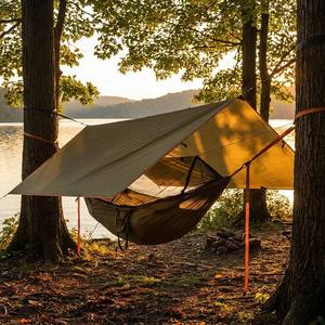 Hamac de camping <span class=keywords><strong>avec</strong></span> bâche de protection contre la pluie, <span class=keywords><strong>moustiquaire</strong></span> imperméable résistante aux UV, léger et portable pour la randonnée en plein air - Product Image 5