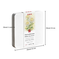 Thé Blanc Compressé à l'Arôme de Chrysanthème, en Brique de Neuf Grilles, Boîte de 50g, Thé Blanc Infusé aux Fleurs