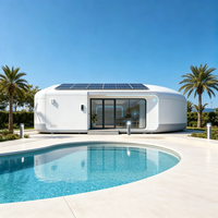 Maison/cabane préfabriquée modulaire en acier personnalisée, alimentée à l'énergie solaire, pour la construction de complexes hôteliers