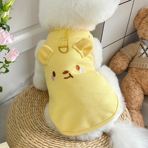 Ropa para perros y <span class=keywords><strong>gatos</strong></span> estilo japonés-coreano Ins para primavera y verano Teddy Bixiong VIP Tow Waffle chaleco algodón clásico patrón de animales - Product Image 2