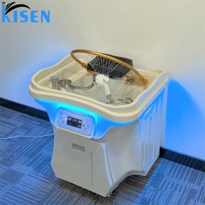 อ่างสระผมเคลื่อนที่แบบพกพา Kisen Dual Tanks Luxury Modern พร้อมเครื่องทำน้ำอุ่น สำหรับร้านทำผมและสปา - Product Image 4