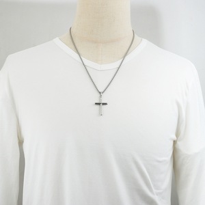 yunnique <b>Cross</b> Necklace Stainless Steel 60cm <b>Chain</b> Simple Geometric Pendant Fashion Jewelry - Product Image 4