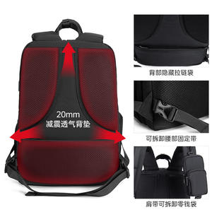 Sac à dos pour appareil photo multifonctionnel en nylon imperméable de luxe pour hommes et femmes Fermeture à glissière Polyester - Product Image 4