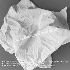 Chiffons de nettoyage réutilisables en toile blanche 10kg, chiffons en coton blanc pour le nettoyage - Product Image 4