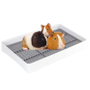 Grand bac à litière Lapin Petit Animal Coin Pot Trainer Box Cochon d'Inde Formation Pan Cage Plateau de Toilette - Product Image 1