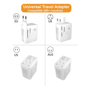 Adaptador de enchufe de viaje Eonline 3D 65W GaN con 2USB-C PD y 1USB-A Cargador universal mundial UK EU AU US Convertidor para computadoras portátiles - Product Image 3