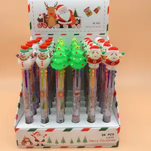 Toptan yaratıcı okul kırtasiye noel öğrenciler için tükenmez kalemler 6-color renkli tükenmez kalem