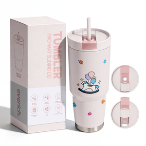 Tumbler in Acciaio Inox con Manico per Amanti del Caffè, Design Semplice per Uso Esterno, Capacità 30oz con Isolamento Termico - Product Image 1