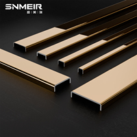 Foshan Senmry 304 profilés de transition de plancher en U en acier inoxydable lignes décoratives en métal pour la conception intérieure en laiton U