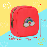 Pochette de maquillage personnalisée avec patch brodé, trousse de toilette de voyage, organiseur de cosmétiques imperméable, sac de rangement portable à fermeture éclair pour femmes