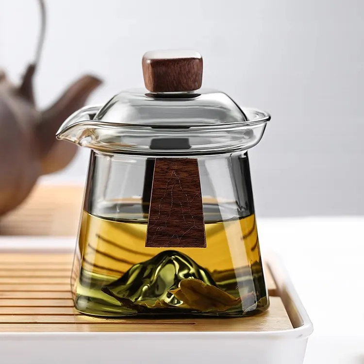 39Years Factory Eco-friendly High Borosilicate Glass Teapot With Glass Cover 325ml Capacity