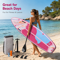 Planche de paddle gonflable rose 11 pieds x 34 pouces x 6 pouces, portable, pour sports nautiques, livraison directe