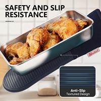 Gants de cuisine en silicone résistants à la chaleur, avec logo personnalisé, résistants à 500 degrés, imperméables, rembourrage en polyester, lavables en machine