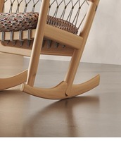Fauteuil à bascule d'inspiration vintage, fauteuil artistique en corde tressée, décoration tendance pour la maison, lit de repos inclinable pour véranda et pelouse