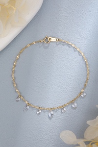 Cadenas de Oro de 14K Elegantes y a la Moda al por Mayor con Eslabones Ajustables y Dijes con Diamantes Cultivados en Laboratorio para Mujer - Product Image 2
