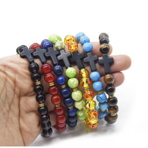 สร้อยข้อมือหินธรรมชาติ ลูกปัดยืดหยุ่น เครื่องประดับคริสตัลสำหรับผู้หญิง ของขวัญ - Product Image 3