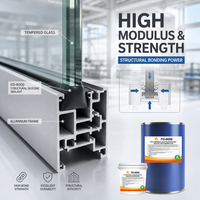 Scellant structurel en silicone bicomposant FEIDU FD-9000 pour la construction de murs-rideaux en aluminium et de verres, rapport de mélange 10:1, emballage GB