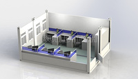 Espace de travail en conteneur plat de 72 m² Bureau modulaire bleu ciel à deux étages Bureau mobile à montage rapide à Cebu