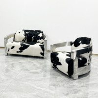 Ensemble de canapés et fauteuils de club de style industriel rétro, design moderne antique, en cuir véritable, pour usage commercial, hôtels et salons.