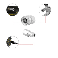 Kit de 4 raccords rapides en acier inoxydable 3/8 NPT pour tuyau de nettoyeur haute pression, connecteurs à déconnexion rapide