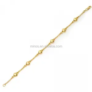 Gold Überzogene Edelstahl Diamant Cut Belcher Armband, Neue Design Rolo Kette Armband
