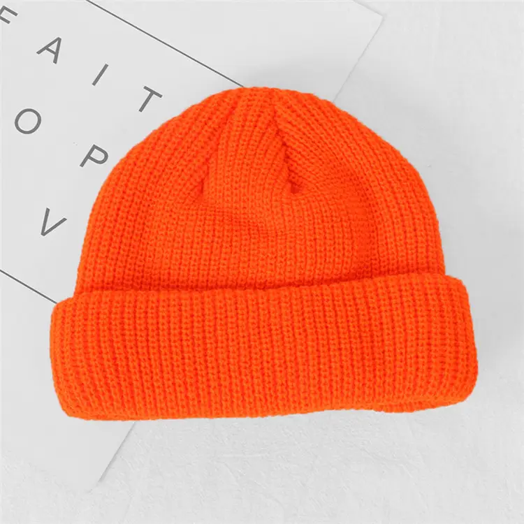 الشتاء الهيب هوب قبعة صغيرة محبوك عادي مخصص قصيرة صياد قبعة صغيرة