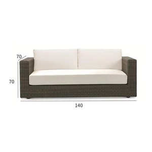 Conjunto de Muebles de Exterior Cómodos de Ratán, Resistentes a la Intemperie, con Cojines Lavables, Mesa de Centro, Seccionales, para Hotel o Villa - Product Image 5