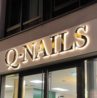 Letrero LED Personalizado 3D con Retroiluminación, de Acero Inoxidable Dorado o Plateado, con Halo, para Oficina Corporativa, Tienda de Lujo, Sala de Exhibición, Logotipo de Marca