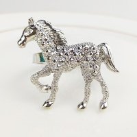 Anneaux de serviette en métal en forme de cheval, or, argent, bronze, écologiques, en stock pour mariages et événements