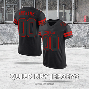 Op maat gemaakte fabrikant sneldrogende 100% polyester zomer korte mouw UV-bescherming American College Football shirts sets - Product Image 2