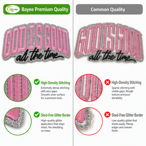 High-Density Precision Stitching Letter Full Embroidery love patches Glitter Full Silver Edge for Hoodies Bags pettichat - Product Image 2