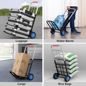 Camion à main pliable robuste 100kg de charge cadre en acier renforcé, roues en caoutchouc solide, chariot utilitaire pliable industriel - Product Image 6