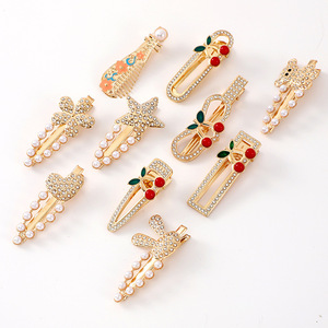 Elegantes Pinzas para el Cabello Doradas con Perlas y Diamantes de Imitación para Mujer, Pinza Lateral de 10 cm para Uso Diario - Product Image 4