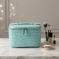 Sac de toilette de luxe JOYSUN en texture croco imperméable, organiseur de voyage portable, trousse de maquillage pour femmes