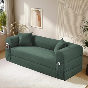 Convertible Folding <b>Sofa</b> <b>Bed</b>,80" Pull Out Couch with Pillows & <b>Storage</b> Pocket,Modular Futon <b>Bed</b> Corduroy Queen Sleeper <b>Sofa</b> - Product Image 5