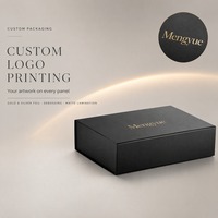 Boîte cadeau magnétique en carton rigide de luxe sur mesure, noir mat, estampage à chaud en feuille d'or, emballage pour coffret cadeau de marque