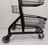 Chariot à deux étages pour supermarché Offre Spéciale noir 80L