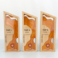 Trophée en bois acrylique orange, plaque en bois MH-FJ0203
