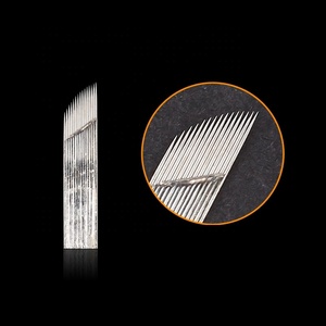 Cuchillas plateadas súper afiladas, <span class=keywords><strong>agujas</strong></span> <span class=keywords><strong>de</strong></span> microsombreado <span class=keywords><strong>de</strong></span> doble hilera, 45 Pines, suministros <span class=keywords><strong>de</strong></span> práctica <span class=keywords><strong>de</strong></span> maquillaje permanente, tatuaje y cejas - Product Image 1