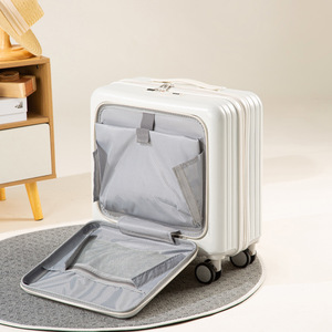 Front-Opening Carry-On <b>Suitcase</b> 18-Inch With Combination <b>Lock</b> Multifunctional For Leisure Travel - Product Image 2