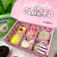 Boîtes à pâtisserie en papier rose de qualité alimentaire, boîtes de luxe pour macarons, pâtisserie, mochi, beignets, emballage avec sacs en papier